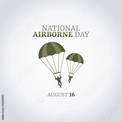 vector graphic of national airborne day good for national airborne day celebration. flat design. flyer design.flat illustration. photo