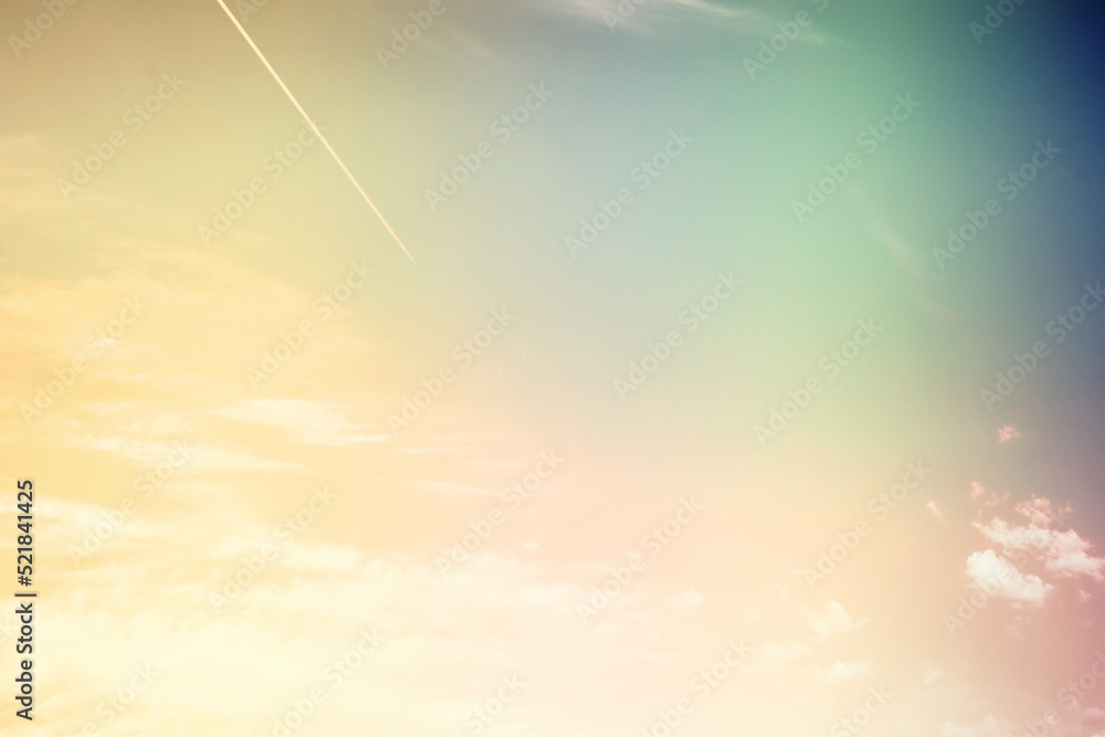 Naklejka premium Sky landscape with clouds in pastel colors
