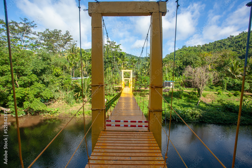 Bridge over the Yellow River at Ban Pa Mak camping ground Prachuap Khiri Khan Province, Thailand