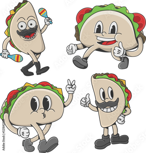 cartoon taco illustration pack
