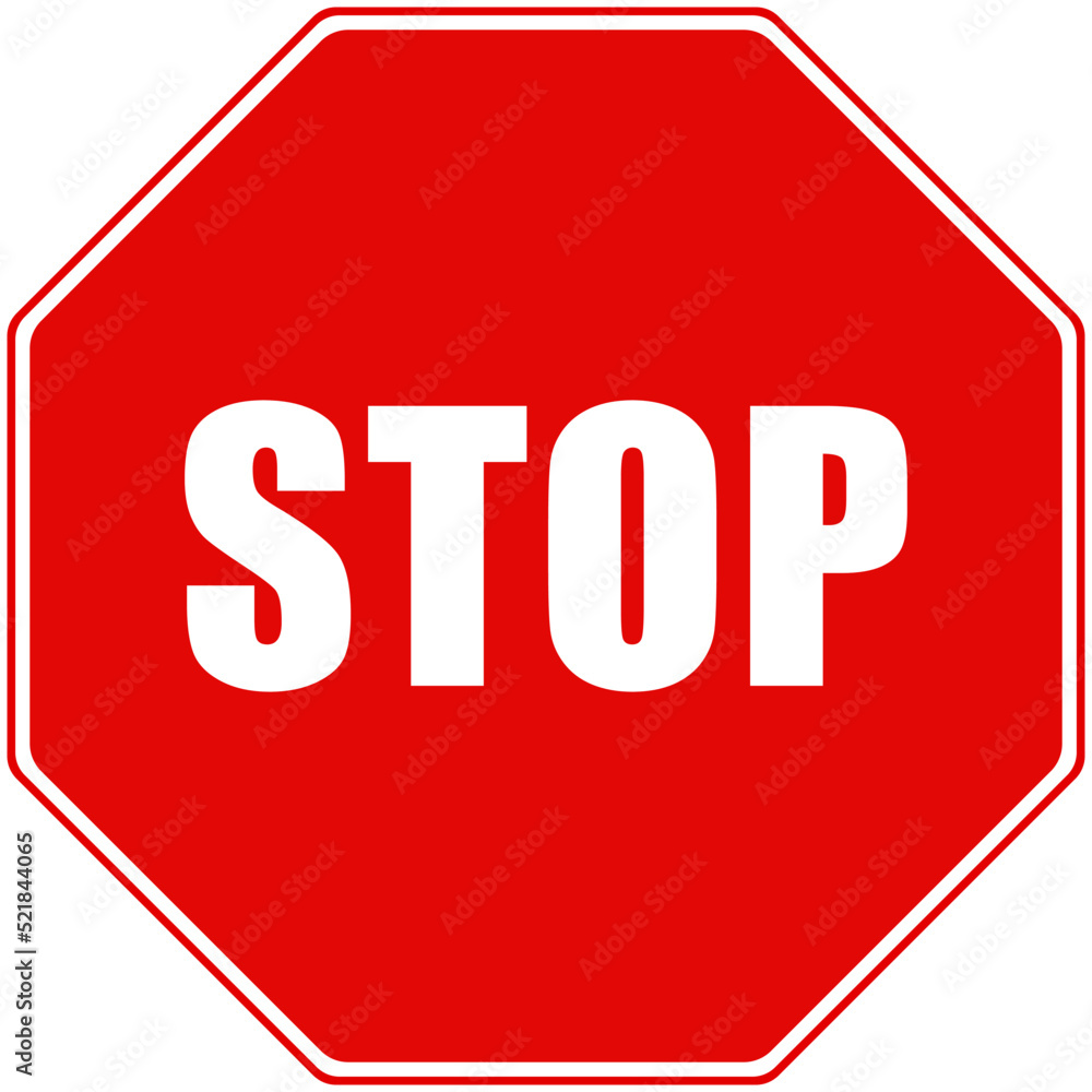 stop sign isolated vector on white background stop sign isolated vector on white background