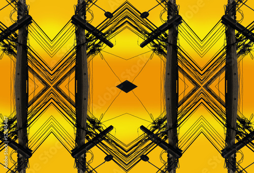 Abstract Reflection of electric pole.