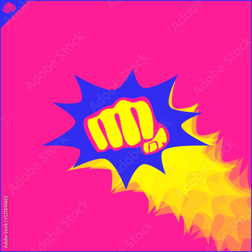 Karate emblem. Martial art creative colored simbol design. Vector, EPS.