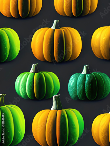 pumpkins on a black background