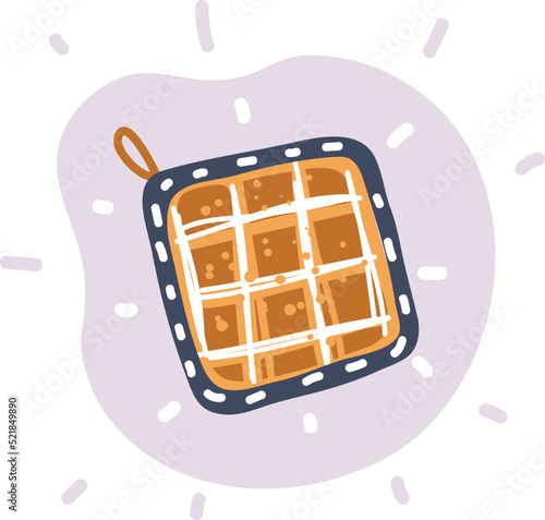 Vector illustration of Oven potholder for hot dishes