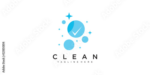 Creative cleaning concept logo ilustration design Premium Vector