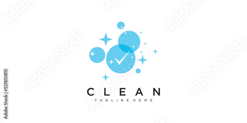Creative cleaning concept logo ilustration design Premium Vector