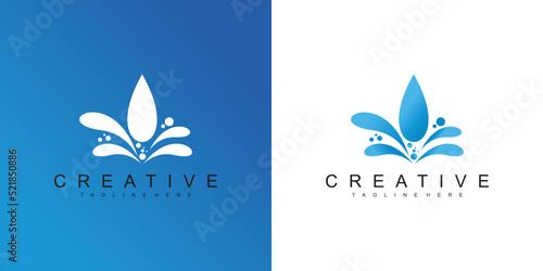 Water logos collection for companies in flat style Premium Vector