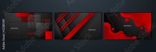 Abstract Metallic Red Black Background, Wallpaper, Frame, Layout. With Blank Space. Design Vector Modern Simple Premium.