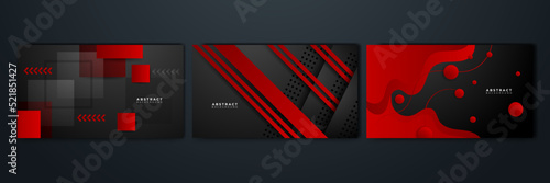 Abstract Metallic Red Black Background, Wallpaper, Frame, Layout. With Blank Space. Design Vector Modern Simple Premium.