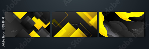Modern template corporate concept yellow black grey and white contrast background. Black and yellow modern halftone background. For business, corporate, institution, party, festive, seminar, and talks