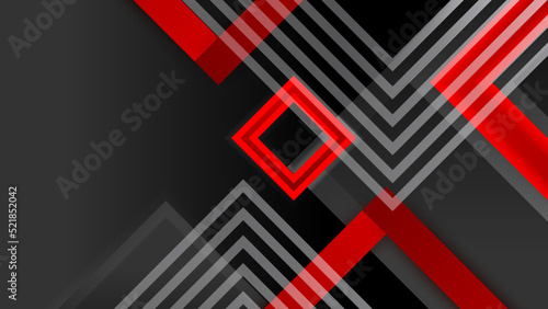 Abstract tech geometric red black background
