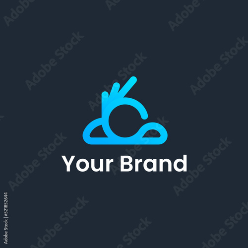 Okay Cloud logo for Web service, domain, hosting and internet based company