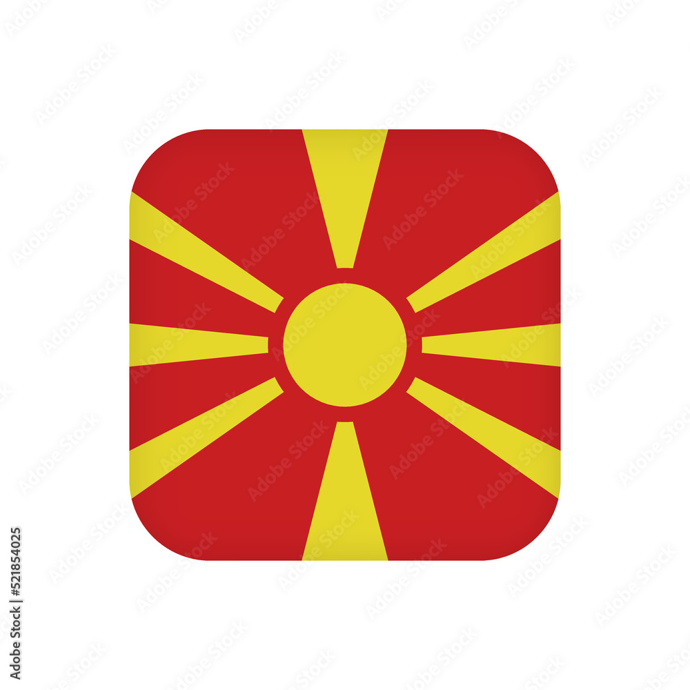 North Macedonia flag, official colors. Vector illustration.