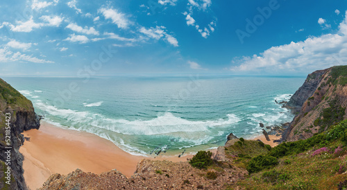 Summer Atlantic rocky coast (Algarve, Portugal).