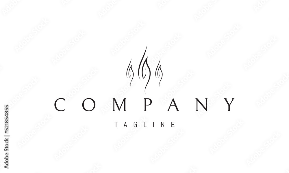 Obraz premium Vector logo on which an abstract image of three lights in the form of leaves.