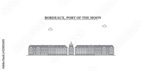 France, Bordeaux City city skyline isolated vector illustration, icons