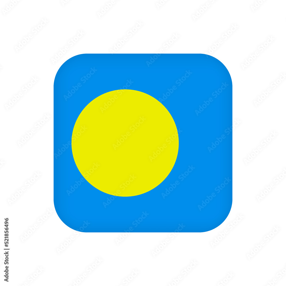 Palau flag, official colors. Vector illustration.