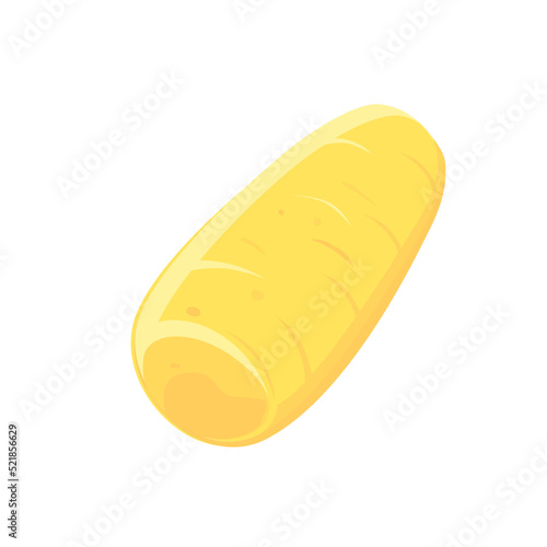 Danmuji pickled radish the side dish isolated on white background. Vector illustration of Asian food