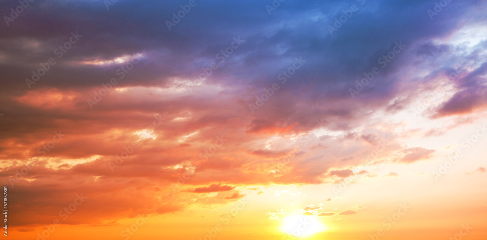  dramatic sunset sky landscape with sun