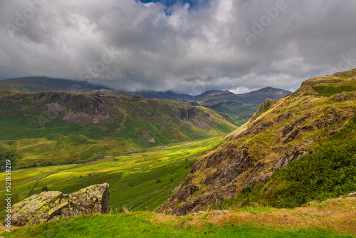 View of the Hardknott Pass, Cumbria, England. photo