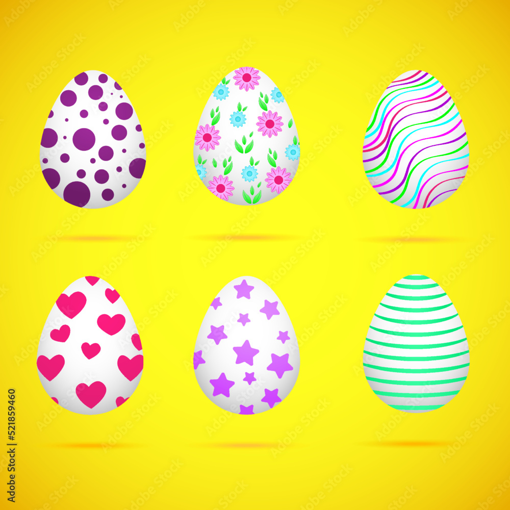 set of easter eggs vector