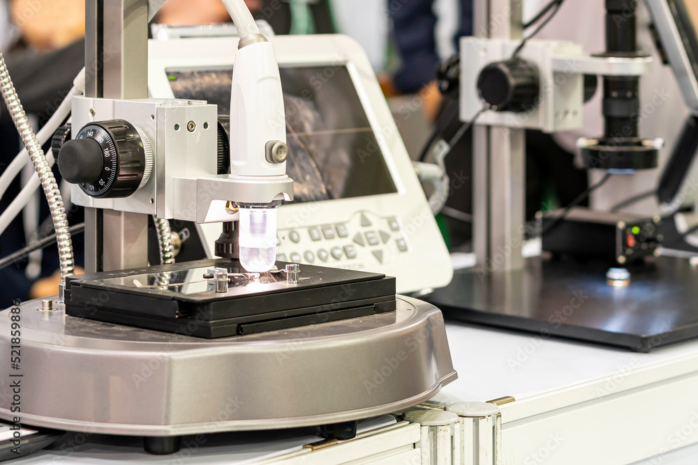 High quality video microscope during inspection drill bit on stage for appearance check and etc of quality control in industrial High quality video microscope during inspection drill bit on stage for appearance check and etc of quality control in industrial