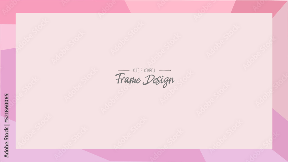 Pink abstract frame vector illustration.