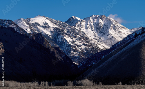 Remote snow covered peak in the Idaho mountains