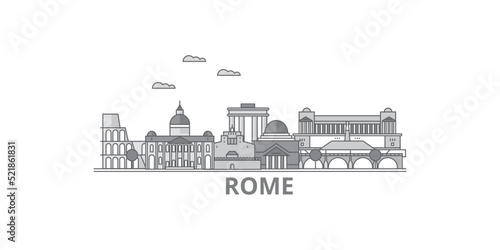 Italy, Rome City city skyline isolated vector illustration, icons