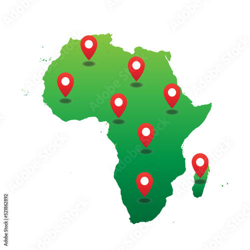 Africa Map with pin location