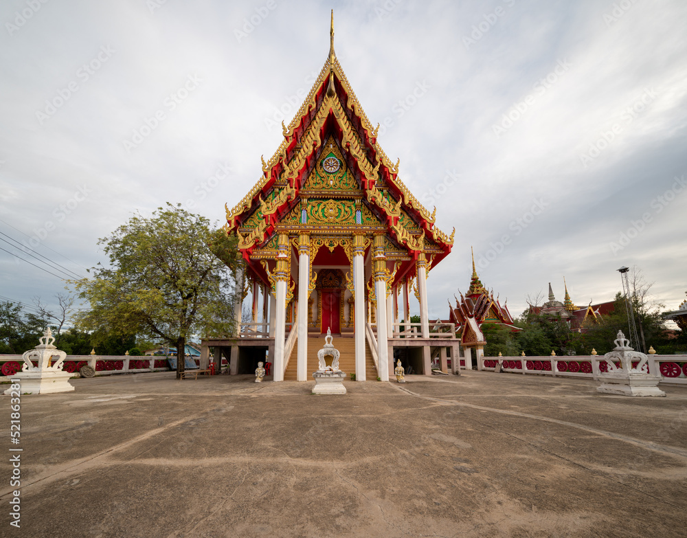 Chachoengsao, Thailand, July 10, 2022 :  Wat Samae Khao Charoen Rat , It is a temple in Samae Khao community. Located on Sukhumvit Road