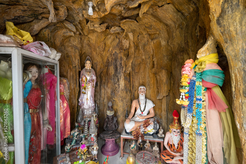 Samut Prakan, Thailand - July 07, 2022. Wat Sao Thong Nok.  This temple has a Ganesh Buddha statue. photo