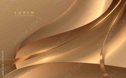 Abstract golden shapes and lines background