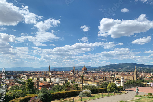 View of the city of Florence view from Michelangelo square. Tuscany , Italy