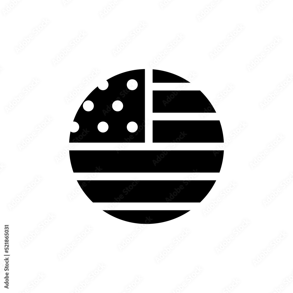 USA flag glyph icon. Vector solid isolated black illustration. USA flag glyph icon. Vector solid isolated black illustration.
