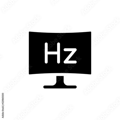 Screen frequency simple glyph icon. Vector solid isolated black illustration.