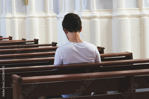 Fotografiet People pray in the church