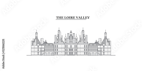 France, The Loire Valley city skyline isolated vector illustration, icons photo