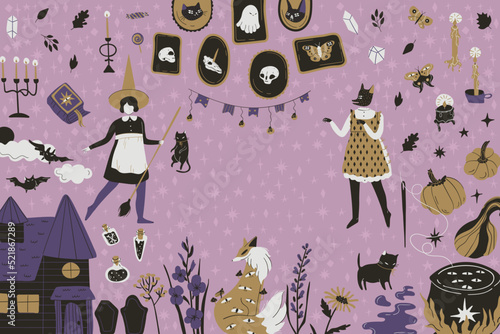 Magic vintage Halloween fall season