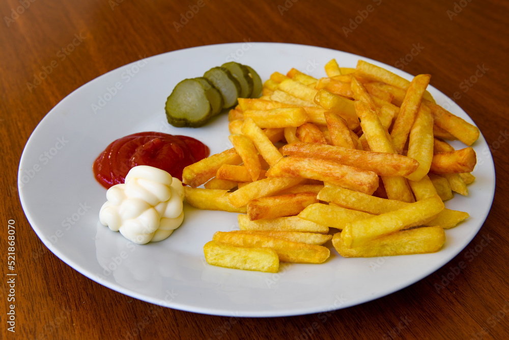 French fries Snack food crispy potato . Fast food or snacks concept. Patates cips. French fries Snack food crispy potato . Fast food or snacks concept. Patates cips.