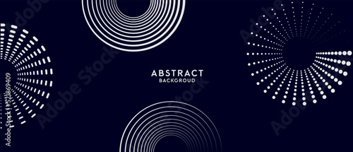 Wallpaper Mural Abstract facebook cover template long vector editable banner. Dark minimal background with gradient purple circles and place for text. Torontodigital.ca