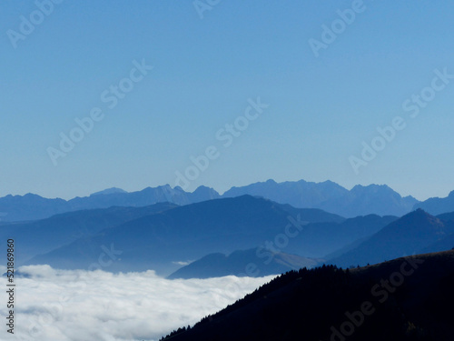 Grosser Traithen mountain crossing to Kleiner Traithen mountain, Bavaria, Germany photo