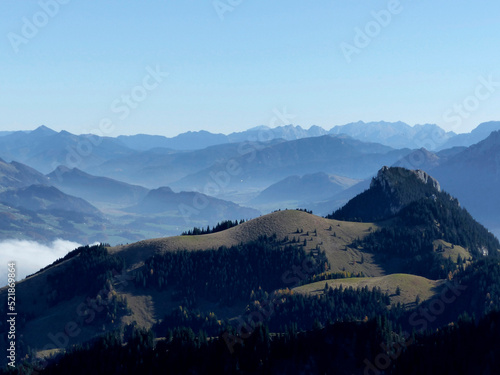 Grosser Traithen mountain crossing to Kleiner Traithen mountain, Bavaria, Germany photo