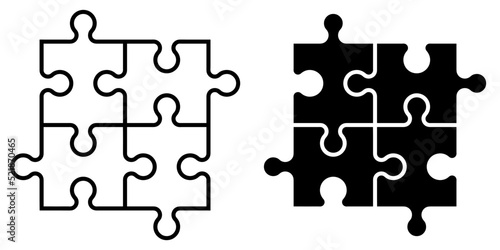 ofvs62 OutlineFilledVectorSign ofvs - puzzle vector icon . isolated transparent . solution / challenge / game / puzzle pieces sign . black outline and filled version . AI 10 / EPS 10 . g11371