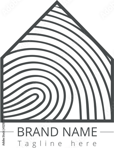 house logo design - individual, finger print, wood house builder, simple minimalist logo