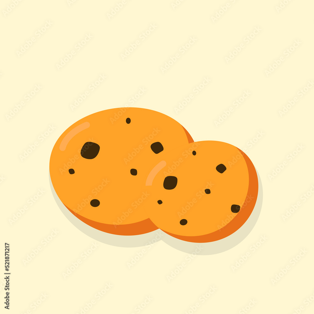 Simple two chocolate cookies icon vector isolated in flat design. Vector illustration Simple two chocolate cookies icon vector isolated in flat design. Vector illustration
