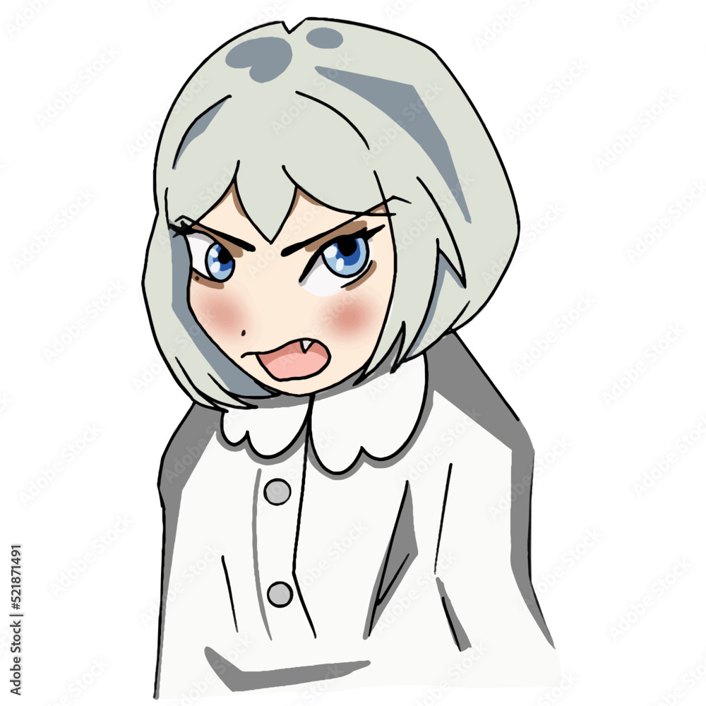 cute beautiful anime girl angry anime illustration cute beautiful anime girl angry anime illustration