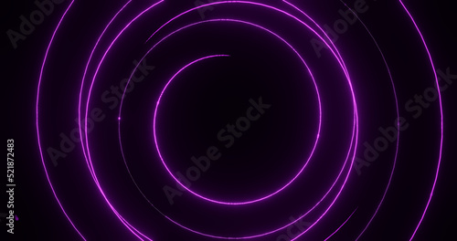 Render with purple glowing circles on black