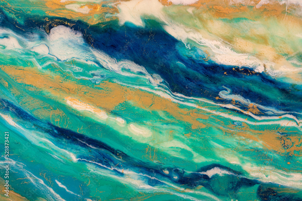 Abstract painting background in unique turquoise color.